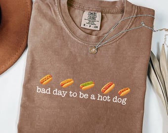 Hot Dog Shirt, Comfort Colors®, Bad Day to Be a Hotdog, Funny Retro Hotdog, Women&#39;s 4th of July Shirt, Memorial Day Shirt, Labor Day Shirt