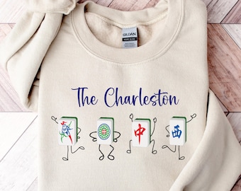 The Charleston Mahjong Sweatshirt, The Charleston Sweatshirt, Mahjong Dance Sweatshirt, Charleston Mahjong Crewneck, Domino Sweatshirt
