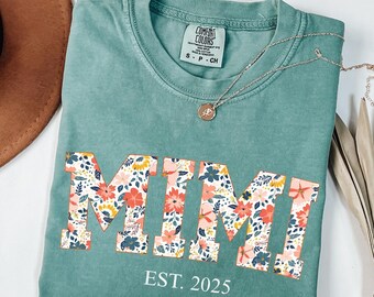 Custom Comfort Colors® Grandma Shirt,Mothers Day Gift,Gift for Grandmother,Nana Tee,Grandma Est Date Tshirt,Mommy Shirt,Mimi Shirt