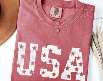 Comfort Colors® Retro USA Shirt, 4th of July Shirt, Usa T-Shirt, Big USA Tshirt, USA Shirt, Usa Tee, Usa TShirt, 4th of July Gift, Usa Lover