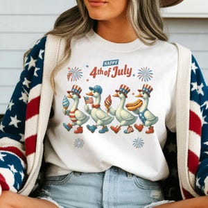 Happy 4th Of July Ducks Shirt, Independence Day Tee, American Goose Sweatshirt, Patriotic USA Flag T-Shirt, Funny Fourth Of July Duck Shirt