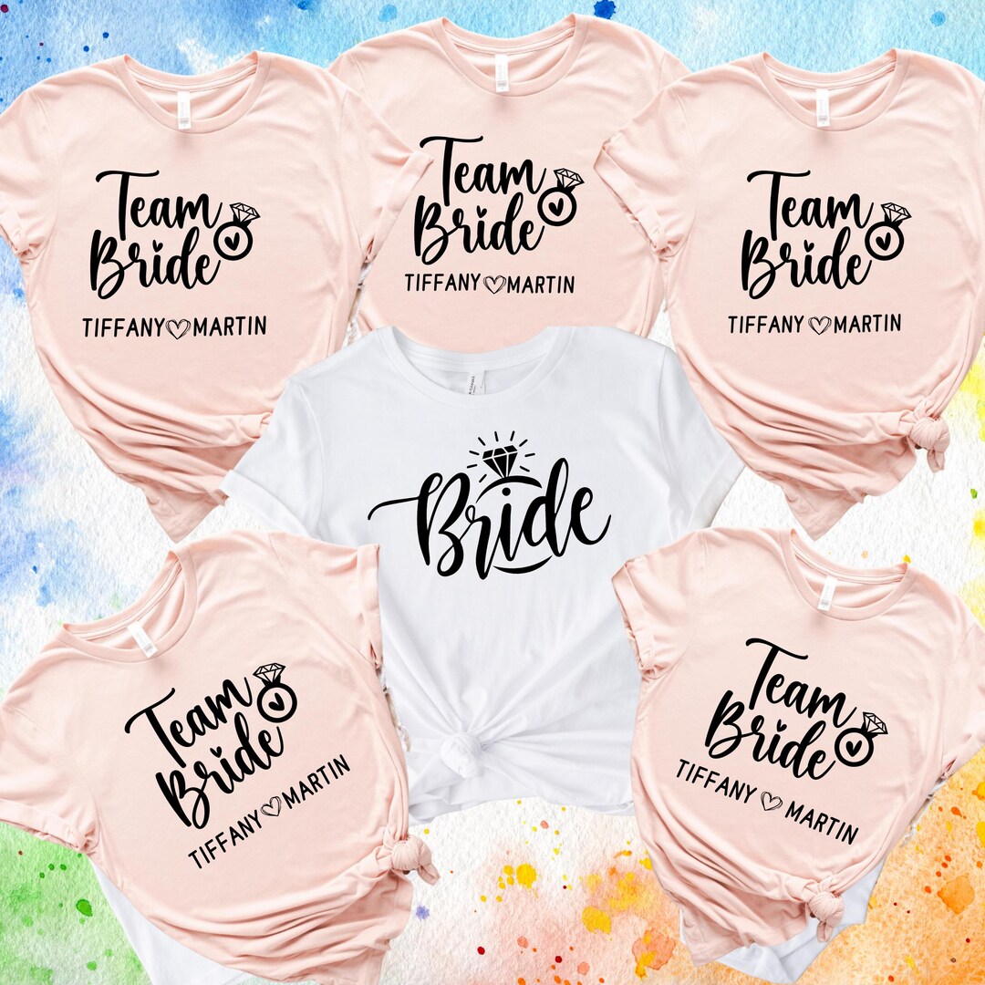 Team Bride Shirts, Bride Shirt, Bachelorette Party Shirts, Bridesmaid ...