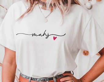 Mahj Shirt with Heart Mahjong Lover Gift Cozy Gildan Crewneck Mahjong Night Outfit Funny Mahjong Group T-tshirt Mahjong Friend Gift