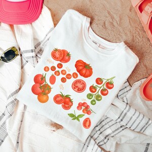 Comfort Colors® Tomato Shirt, Fruit Shirt, Botanical Shirt, Cottagecore Clothing Vegan Shirt, Garden Shirt Vegetable Shirt,Aesthetic Clothes