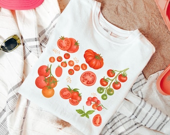 Comfort Colors® Tomato Shirt, Fruit Shirt, Botanical Shirt, Cottagecore Clothing Vegan Shirt, Garden Shirt Vegetable Shirt,Aesthetic Clothes