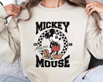 Retro Mickey Mouse Sweatshirt, Vintage Mickey Sweatshirt, Disney Vacation Sweater, Mickey Sweatshirt, Classic Mickey Sweater