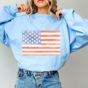 Cute American Flag Sweatshirt, American Flag Sweatshirt, America Sweatshirt, USA Sweatshirt, Patriotic Sweatshirt, 4th of July Sweatshirt