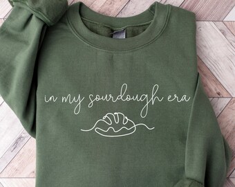 Sweat-shirt À l'ère du levain Levain levain Pain boulanger pull Cadeau de cuisson Ras du cou pour femme Cadeau Loi sur le levain cursive