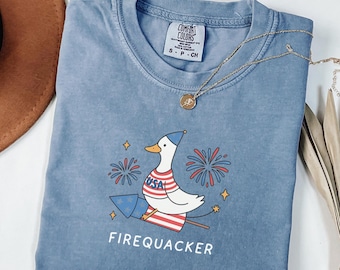 Chemise oie du 4 juillet, chemise drôle du 4 juillet, t-shirt patriotique charlatane, t-shirt fête de l'indépendance, chemise USA Comfort Colors®, cadeau du 4 juillet