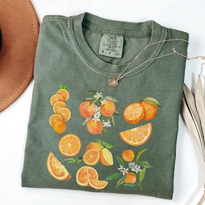 Comfort Colors® Orange Shirt, Orange Fruit Shirt, Vintage Aesthetic Citrus Tee, Summer Citrus Shirt, Orange Graphic Tee, Vintage Aesthetic