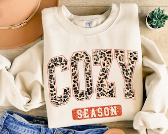 Cozy Season Sweatshirt, Retro Fall Sweatshirt, Get Cozy Sweatshirt, Womens Fall Sweaters, Fall Graphic Tee, Women Fall Shirt,Sweater Weather