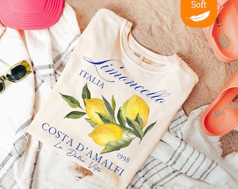 Comfort Colors® Retro Limoncello La Dolce Vita Tee, Lemon Shirt, Italy T-shirt, Coastal Granddaughter Aesthetic Amalfi Coast, Summer Shirt