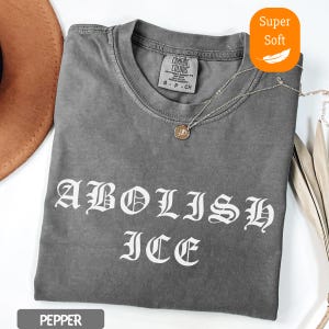 Comfort Colors Abolish ICE Shirt, Pro Immigrant Shirt, Social Justice Shirt, Immigration Shirt, Activist Protest Shirt, No Human is Illegal
