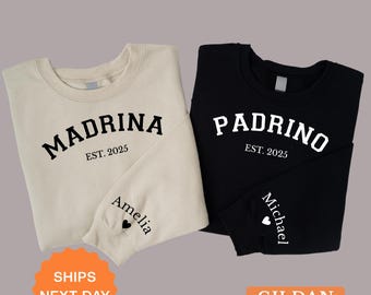 Custom Madrina Sweatshirt - Padrino Hoodie - Personalized Godparent Proposal Gift - Godmama Sweater - Godmom Goddad - Godfather Crewneck
