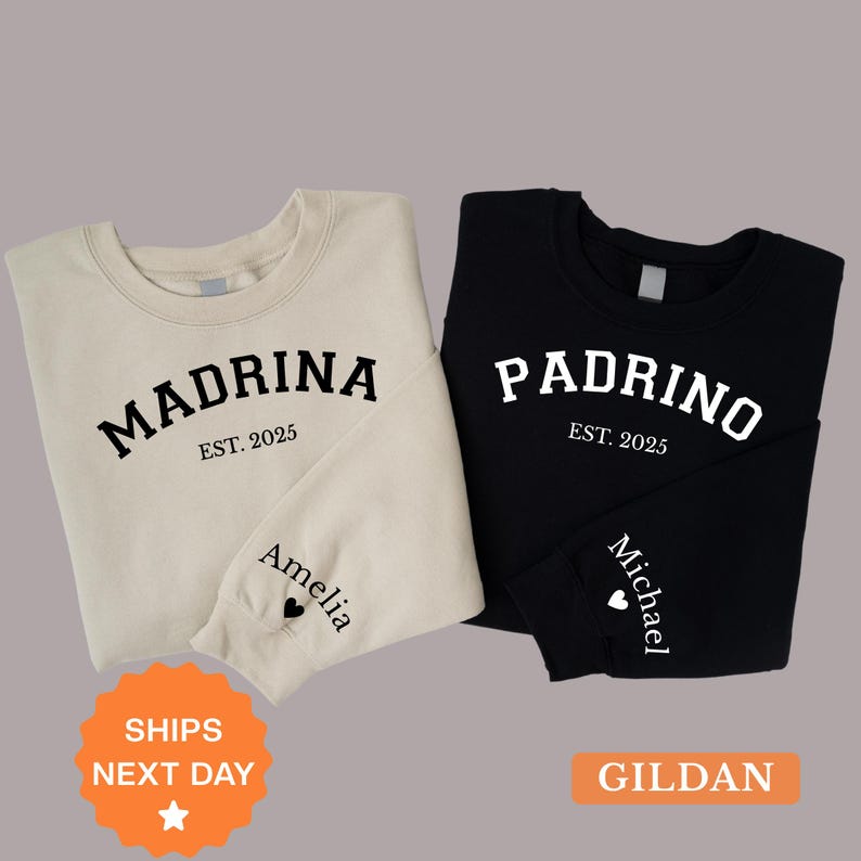 Custom Madrina Sweatshirt - Padrino Hoodie - Personalized Godparent Proposal Gift - Godmama Sweater - Godmom Goddad - Godfather Crewneck