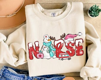 Christmas Nurse Sweatshirt, Christmas Nursing Sweater, Nurse Life Christmas Shirt, School Nurse Christmas, Stethoscope Christmas Nurse Crew
