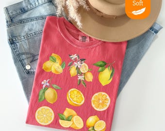 Comfort Colors® Lemon Shirt, Aesthetic Fruit Shirt, Fruit Shirt, Vintage Shirt, Graphic Shirt, Graphic T For Women, Gift For Her, Summer Tee