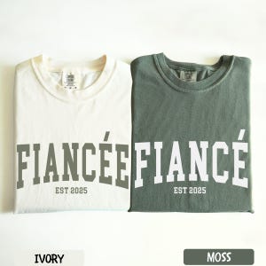 Comfort Colors Custom Fiance and Fiancee Shirt, Personalized Engagement T-shirt, Future Mr. and Mrs., Engagement Gift, Gift for Fiancee