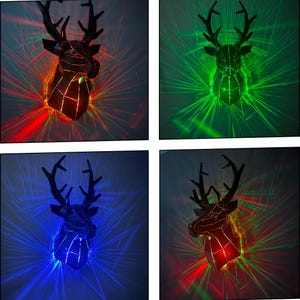 Tête De Cerf Géométrique Métal 30x29 Cm – Décoration Murale Minimaliste & Élégante Cerf Cuivre