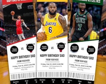 Custom Basketball Tickets, NBA Tickets, Basketball Surprise Ticket, NBA Custom Tickets, Basketball Gift Ticket, Sports Tickets