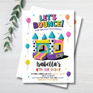 Editable Bounce House Birthday Invitation Template, Bounce House Birthday Invitation, Jump Birthday Invitation, Digital Kids Party Invite