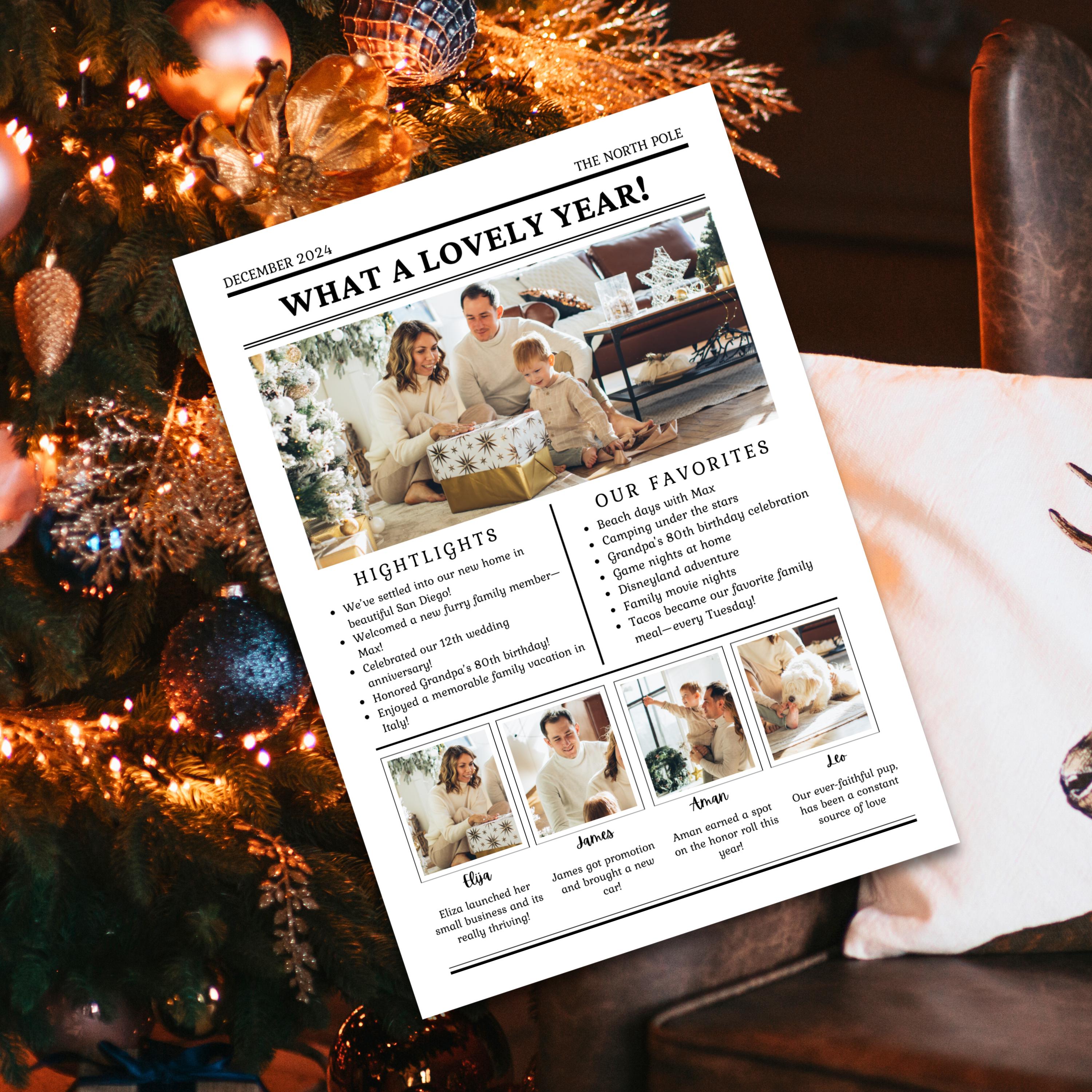 What A Year Holiday Card Template, Year in Review Christmas Card ...