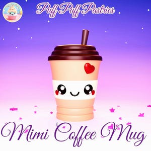 Cute Coffee Mug STL & 3MF file for 3D printing. Print in place, Fidget Toy