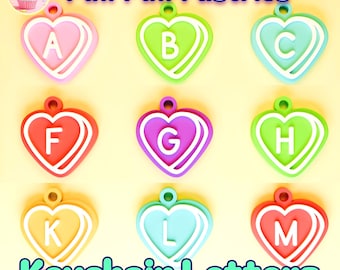 Heart Keychain Letters Alphabet Pack 3d Printing File STL Digital Download 3d Printer Files