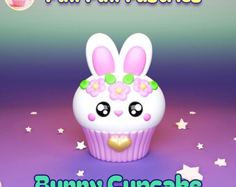 Easter Bunny STL File Cupcake 3D Printing File Rabbit: Print-in-place (Digital Download)
