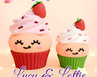 Kawaii Cupcake STL File: 3D Print Dollhouse Art Toy (Digital Download)