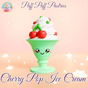Kawaii Ice Cream 3D Model: Miniature Dessert Charm (STL 3MF File)