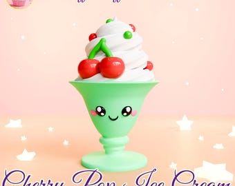 Modelo 3D de helado kawaii: Miniatura de postre (archivo STL 3MF)