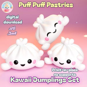 Kawaii Knödel STL-Datei: Long Bao 3D Druckdatei Asiatisch Essen (Digitaler Download)