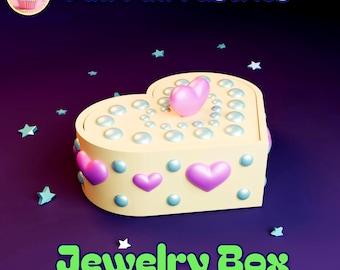 Valentine Geschenk Box 3D Modell STL-Datei 3D Druck Herz Schmuck: (Digital Download)