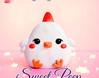 Archivo STL de impresión 3D de macarrones de pollo kawaii, decoración de Pascua (descarga digital)