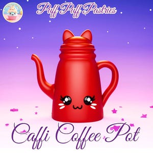 Kawaii Cat Teapot STL Print-in-Place 3MF – Cute Coffee Pot with Ears & Face – 3D Printable for Single and Multi-Color Printing