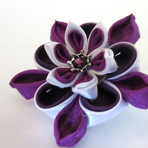 Purple Layered Flower Brooch - &#39;Mari&#39;