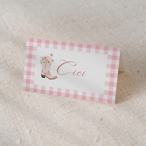 Editable First Rodeo Place Name Card Template, digital download, printable, first birthday place card, first rodeo name card,