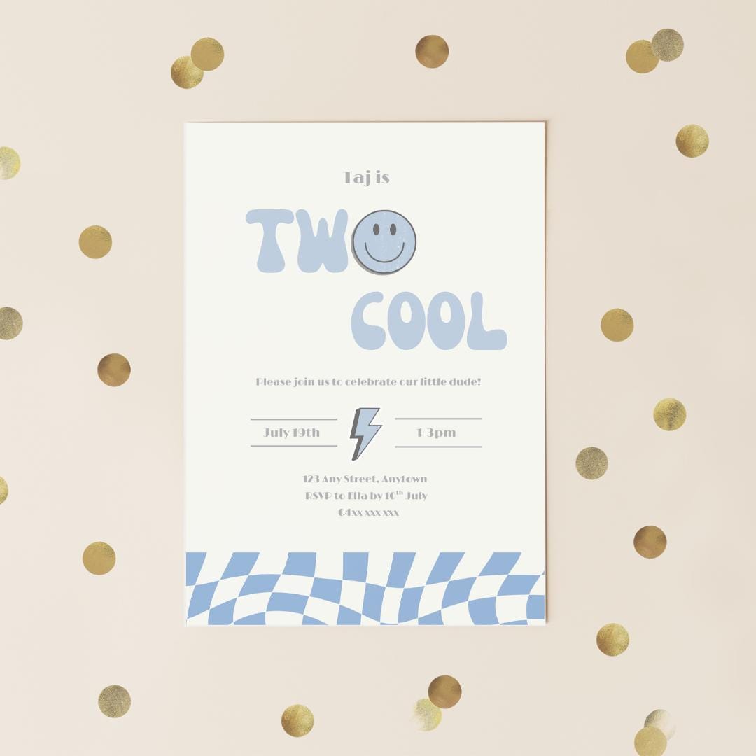 Invited Cool Editable Two Cool Birthday Invitation Template, Digital Download ...