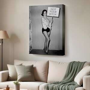 Women&#39;S Rights Feminist Vintage Woman Canvas Painting, Housewarming Gifts, Nü Canvas Wall Art, Nü Canvas Print, Large Wall Art
