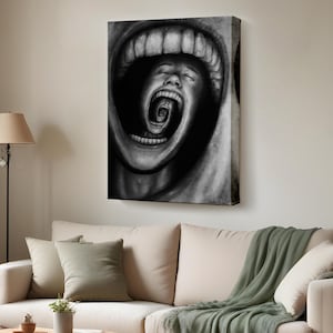 Depression And Mental Health Art Wall Art Canvas Painting, Housewarming Gift, Surreal Canvas Print, Framed Canvas Wall Art, Large Wall Art