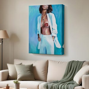 Feminist Woman Canvas Painting, Nü Modern Wall Decor, Nü Canvas Print, Large Wall Art, Nü Canvas Wall Art, Framed Canvas Wall Art