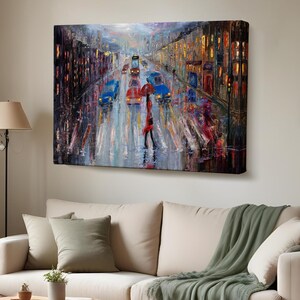 Oil Painting Style Modern Canvas Wall Art, Housewarming Gifts, Abstract Canvas Print, Large Wall Art, Framed Canvas Wall Art