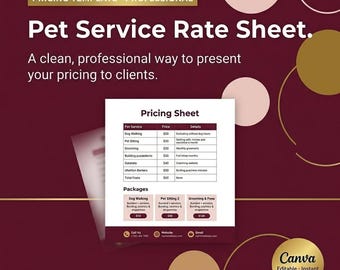 Pet Service Rate Sheet — Editable Canva Form