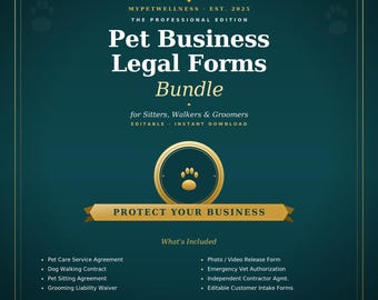 Pet Business Legal Forms Bundle — Sitters, Walkers, Groomers
