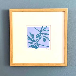 Olives - original linocut print
