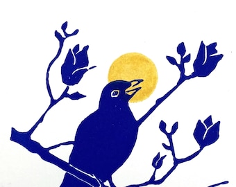 May include: A blue bird illustration perched on a branch with blue flowers, a yellow sun, and the text "You were only waiting". The artwork is signed "FK '26".