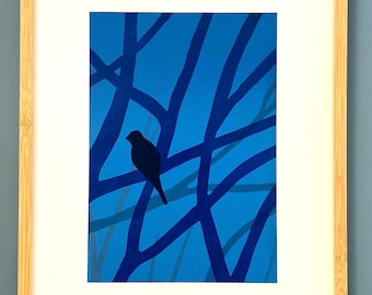 The Blue Hour - 3 - original linocut print