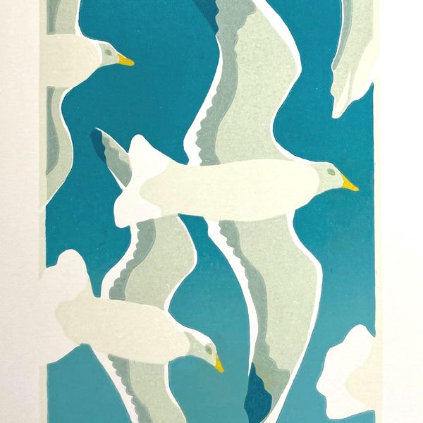 To be free - limited edition original linocut print