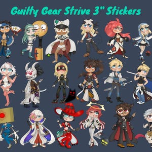 Guilty Gear Strive/Xrd/Accent Core/Overture 3&quot; Vinyl Stickers